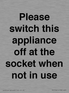 Please switch this appliance off at the socket when not in use